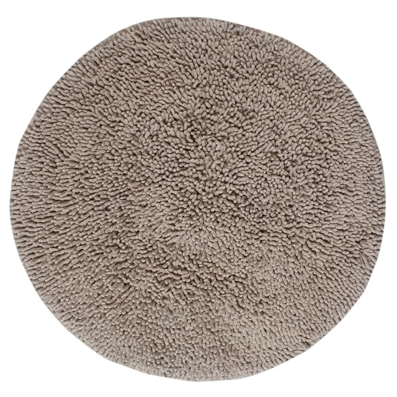 Home Weavers Fantasia Collection 100% Cotton Tufted Round Shape Bathroom Rug, Soft and Absorbent Bath Rugs, Non-Slip Bath Rug, Machine Wash Dry Bath Mats for Bathroom Floor- 30" Round, Linen