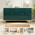 thumbnail image 5 of Clihome Green 3-Door Sideboard Buffet Cabinet , Accent Kitchen Storage Cabinet with Adjustable Shelves, Console Cupboard Table for Entryway Dining Room Living Room, 5 of 7