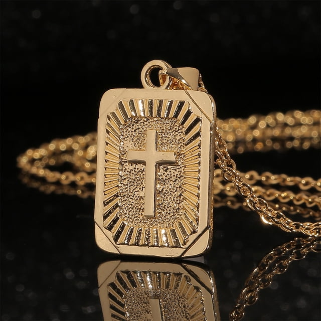 Accesorios, Collar, Hip Hop, Acero de titanio, Acero inoxidable, Crucifijo cuadrado, Collar con colgante, Collar con crucifijo de moda, Accesorios para hombres y mujeres, Joyería, Crucifijo de acero d