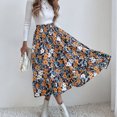thumbnail image 4 of Falda acampanada delgada con estampado de costuras de longitud media a la moda informal para mujer Wmkox8yi  FGJ1030, 4 of 6