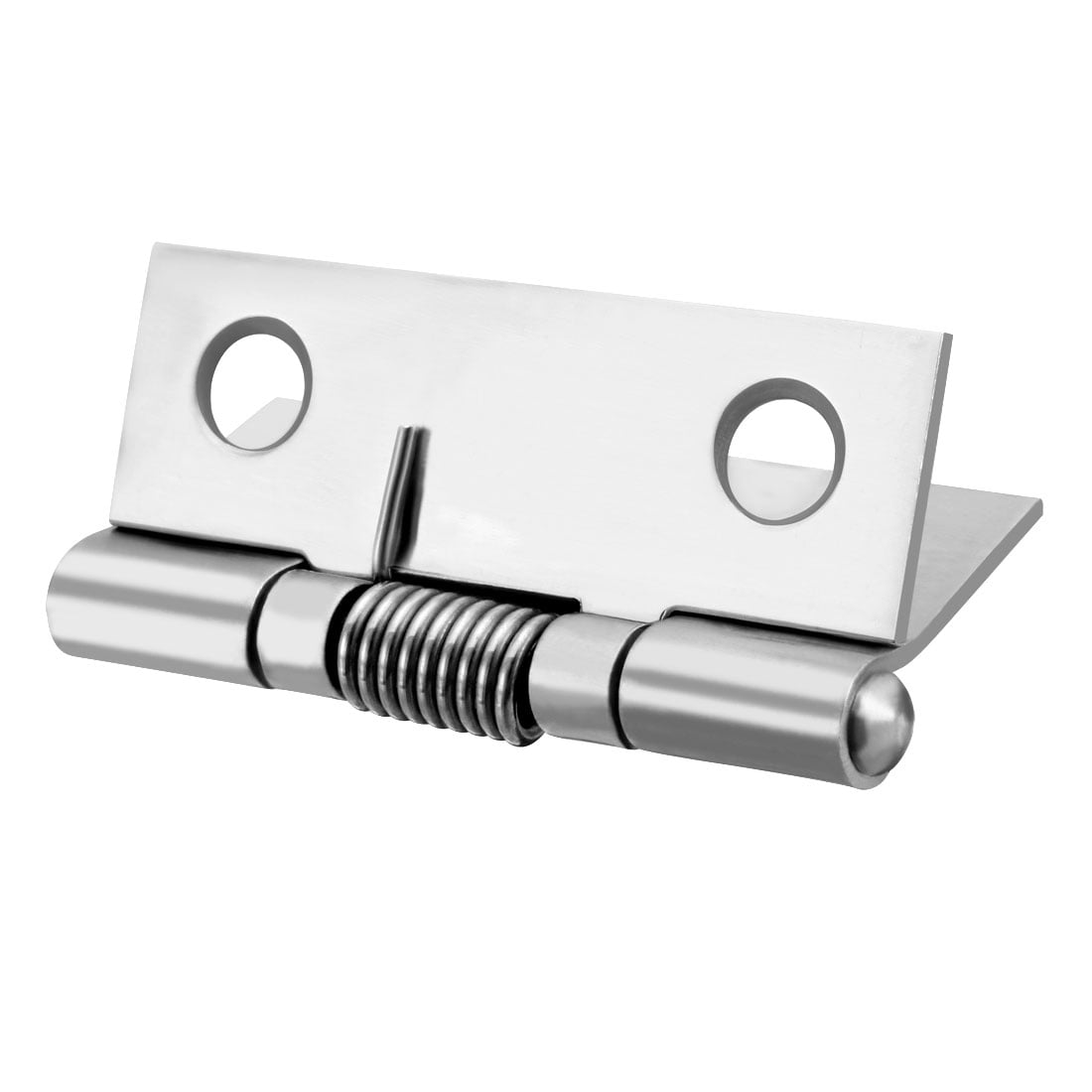 Unique Bargains Self Closing Spring Hinge 1.5" Stainless Steel Brushed Hardware