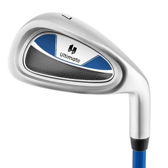 Ultimate 33" Junior #7 Iron for Kids with Fiberglass Shaft & Headcover Individual Gold Club Blue