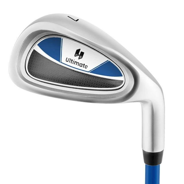 Ultimate 33" Junior #7 Iron for Kids with Fiberglass Shaft & Headcover Individual Gold Club Blue