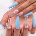 thumbnail image 6 of MINKUROW Butterfly Fake Nails Coffin Glossy Extra Long Press On Nails Ballerina Designer Blue False Nails Full Cover Nails with Design for Women and Girls 24pcs (Blue)(Jp957 Blue)(JP957 Blue), 6 of 6