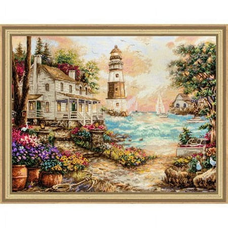 UPC: 4840746044939 | Letistitch Cottage by the Sea Counted Cross-Stitch Kit