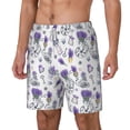 thumbnail image 2 of Gaeub Lavender Bicycle Mens Swim Trunks Stretch Beach Shorts Quick Dry for Men Swim Shorts Swimwear with Pockets- Small, 2 of 9