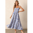 thumbnail image 5 of Women's Sky Blue Floral Print Spaghetti Strap High Waist Maxi Dress for Summer | [ZhiHiMeRi] | (US 12-14)L, 5 of 6