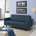 thumbnail image 4 of Modway Empress Mid-Century Modern Upholstered Fabric Loveseat In Azure, 4 of 5