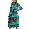thumbnail image 2 of SCRAWLGOD Aztec Tribal Breast Feeding Dresses for Women Long Sleeve Nursing Dress Crew Neck Pregnancy Dress for Work Breathable Midi Dress for Women Fall Casual Clothes Size M, 2 of 7