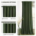 thumbnail image 3 of NICETOWN Olive Green Velvet Curtains for Bedroom, Blackout Velvet Curtains Thermal Insulated Room Darkening Drapes Retro Back Tab Soft Velvet Drapes, 52"x96", 2 Panels, 3 of 8
