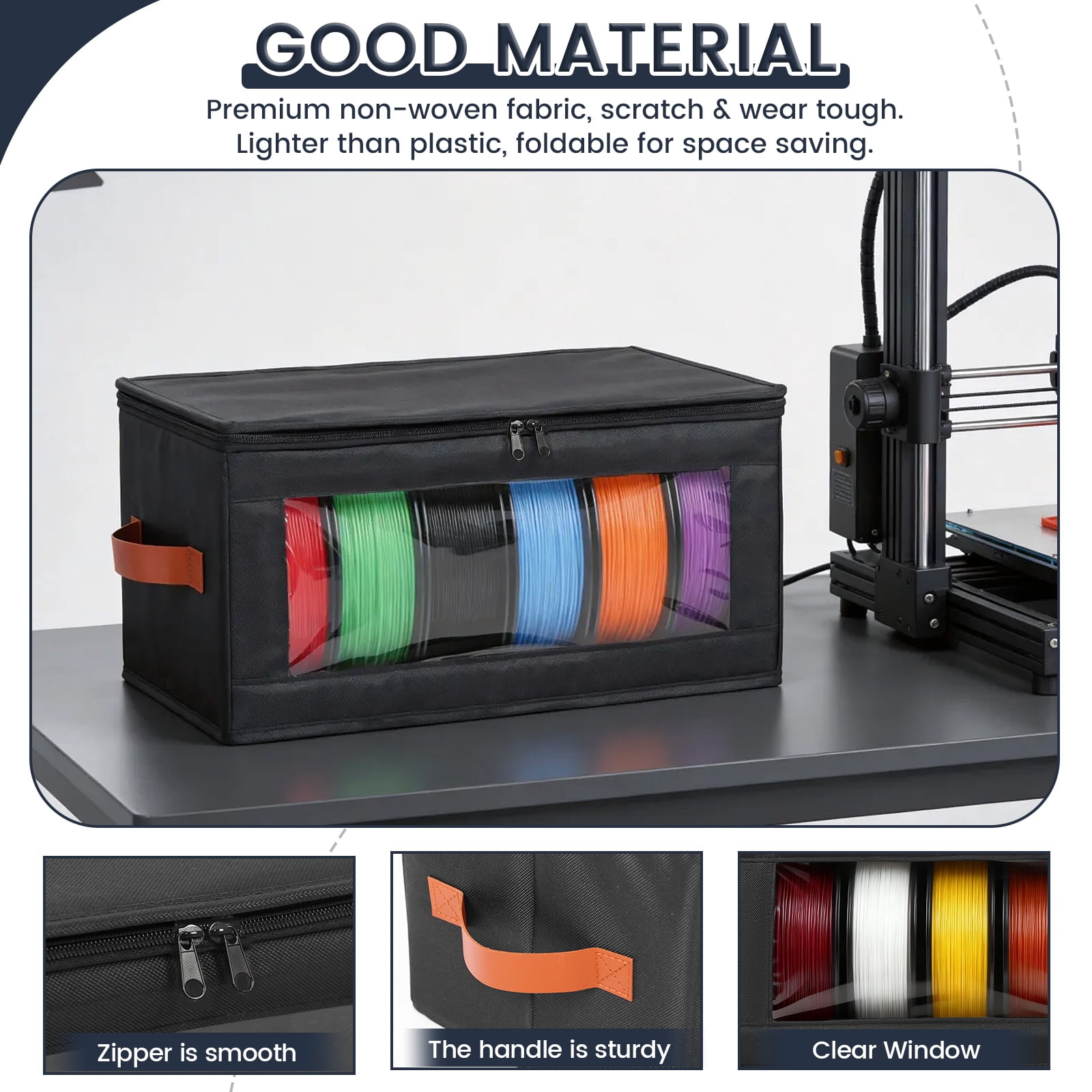 Atopoler 4 Pcs Filament Storage Box,3D Printer Filament Storage Container,3D Printing Accessories Holder Rack for Home Office Workshop Studio