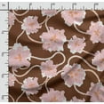 thumbnail image 2 of Soimoi Floral Printed, Polyester Fleece, Fabric by The Yard Sewing DIY Stretch Fabric 56 Inches Wide, WarmFabric for Hats, Coats, Gloves, Blankets, Brown, 2 of 5