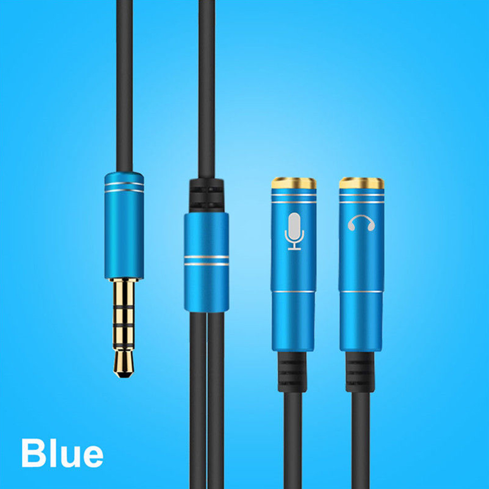 Headphone Splitter Cable, 2 in 1 3.5mm Extension Cable Audio Stereo Y Splitter (Hi-Fi Sound), 3.5mm Male to 2 Ports 3.5mm Female Headset Splitter for Apple, Samsung, Tablets & More, Blue - image 3 of 9