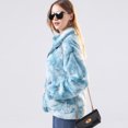 thumbnail image 2 of Fesfesfes Women Flannel Coat Long Sleeve Tie-Dye Pocket Zipper Lapel Sweatshirt Plush Fleece Jacket Under $10, 2 of 3