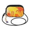 thumbnail image 2 of Stylish Crossbody Phone Bag Purse Handbags Adjustable Strap, Compact Design for Essentials Orange Silhouettes Of Buildings, 2 of 7