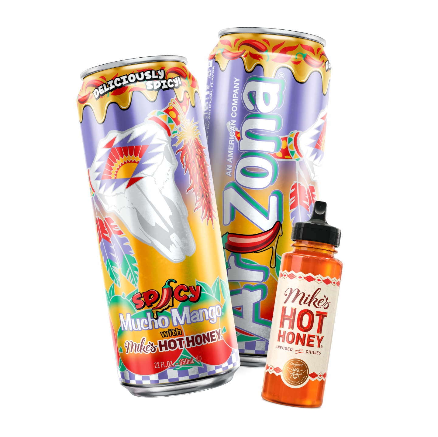 Arizona Spicy Mucho Mango Juice Cocktail, 22 fl oz Cans, 24 Pack
