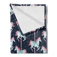thumbnail image 2 of Baby Soft Flannel Fleece Throw Blanket, Carousel Horses Playthings Merry Go Round Joyful Circus Amusement Park, Cozy Plush for Indoor and Outdoor Use, 50" x 70", Indigo Pale Blue Pink, by Ambesonne, 2 of 5
