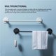 thumbnail image 5 of Estante multifuncional para zapatillas, toallero con ganchos, soporte para toallas de baño sin perforaciones, soporte de suspensión simple, Juegos de accesorios de baño Negro + Blanco 2 piezas Toystoory HA025853-02, 5 of 6