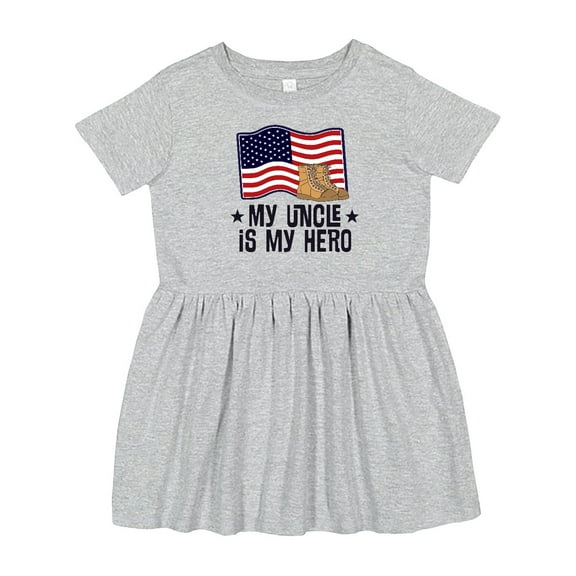 Inktastic My Uncle is My Hero Military Nephew Girls Toddler Dress