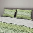 thumbnail image 2 of Leaves Comforter & Sham Bedding Set, Foliage Leaves Pattern with Venetian Inspirations Vintage Motifs Illustration, 3 pcs Duvet Set Microfiber Filling Quilt, 5 Sizes, Green Pale Green, by Ambesonne, 2 of 4