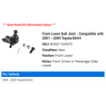 thumbnail image 2 of Detroit Axle Front Lower Driver Side Control Arm With Ball Joint For 2001-2005 Toyota RAV4 2 of 5