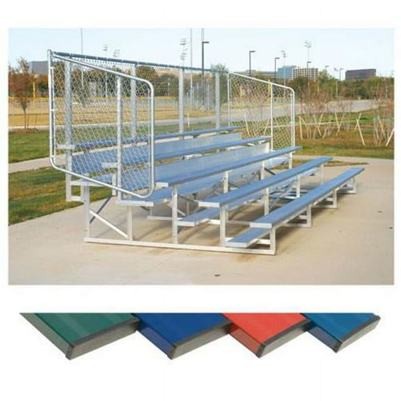 5 Row 21 ft. Powder Coated Bleachers - Blue