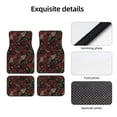 thumbnail image 4 of Pofeuu Fishbone Rose Print Car Foot Mat Set of 4 Pieces - All-Weather Full Set Floor Mats for Cars Trucks SUVs, 4 of 7