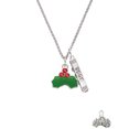thumbnail image 2 of Delight Jewelry Silvertone Christmas Holly & Red Crystal Berries Silvertone Best Friends Forever Bar Charm Necklace, 23", 2 of 4