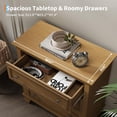 thumbnail image 4 of Commode à 3 Tiroirs pour Chambre, Commode en Bois Brun pour Chambre, Petites Commodes Rustiques Table de Nuit Armoire de Rangement en Bois pour Salon, 4 of 6