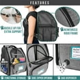 thumbnail image 6 of PetAmi Pet Backpack Carrier for Dog Cat, Expandable Cat Carrier Backpack for Travel Hiking, Airline Approved Cat Backpacks For Small Medium Dog Puppy Large Cat, Extended Dog Cat Carrier, Gray, 6 of 7