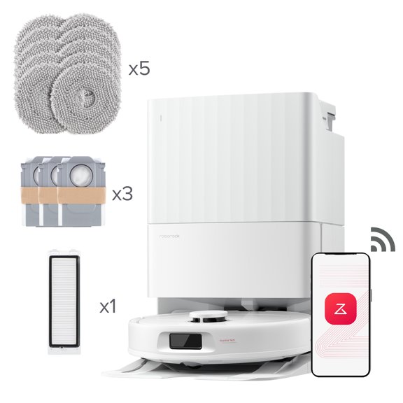 Roborock QR798 Robot Vacuum Cleaner and Mop with Auto Washing, Dust Emptying & Tank Refilling | 10,000 Pa Suction | Pet Hair, Carpet & Hard Floor