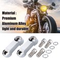 thumbnail image 3 of 1 Pair Motorcycle 10mm 8mm Mirror Handlebar Mount Riser Extender Adapter for Honda for Suzuki for Yamaha Silver Tone, 3 of 6
