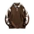 thumbnail image 2 of TIMIFIS Sweat-Shirt pour Hommes Mode Automne Manches Longues Chandail Décontracté Col Rabattu Quart Fermeture Éclair Chandails en Molleton, 2 of 3
