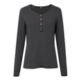 thumbnail image 6 of Womens T Shirts Spring Summer Casual Basic Tees Fashion Loose Long Sleeve V-Neck Striped Top, 6 of 8
