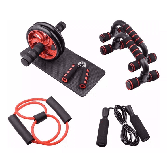 Rodillo Abdominal ,cuerda Ejercitador,mano Barras Push-up rojo