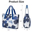 thumbnail image 3 of Tote Bag for Women - Blue Pioneer Flower Shoulder Bag - Large Utility Work Duffle Bag with Zipper Handbag for Travel, Work, Sprots, 3 of 5