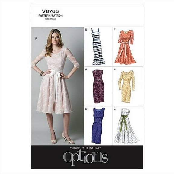 Vogue Pattern Misses' and Misses' Petite Dress, D5 (12, 14, 16, 18, 20)