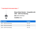 thumbnail image 2 of Blower Motor Resistor - Compatible with 2005 - 2009 Ford Mustang 2006 2007 2008, 2 of 2