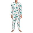 thumbnail image 3 of Salouo Turtles And Seahorses Print Button-Front Long Sleeve Pajama Set for Men, Soft 2Pjs Men's Long Sleeve Sleepwear-XX-Large, 3 of 7