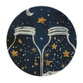 thumbnail image 2 of PIKWEEK Round Vinyl Fitted Tablecloth with Flannel Backing Elastic Table Cloth Waterproof Oil-Proof Plastic Table Cover Bottles Moon Stars Round Tablecloth, 2 of 7