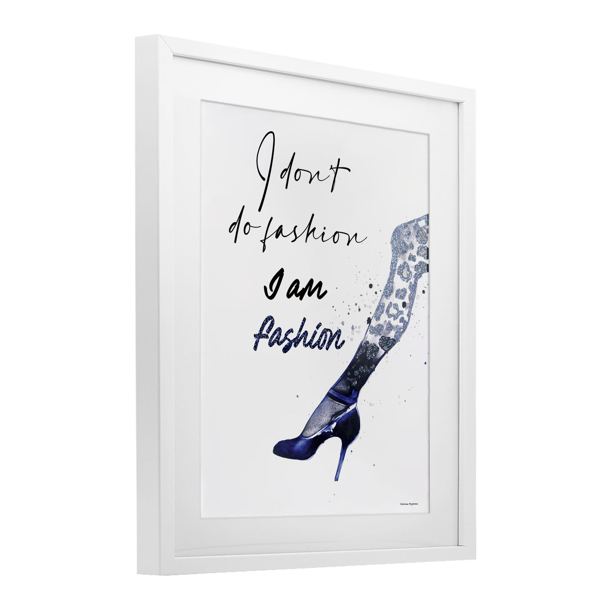 Stupell Industries Trendy I Am Fashion White Framed Print Under Glass, design by Svetlana Aleynikova