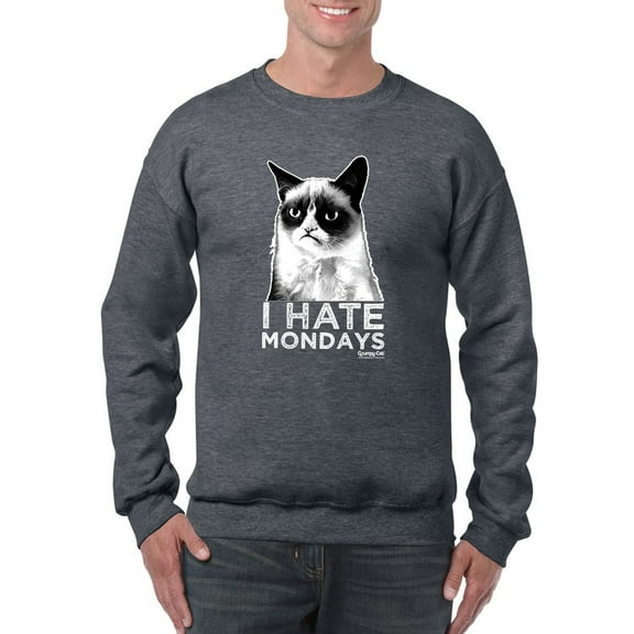 Hate Mondays Grumpy Cat Sweatshirt Men -T-Line Designs, Male 4X-Large