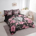 thumbnail image 3 of jejeloiu Wildlife Leopard Cheetah 7pcs Bedding Comforter Set,Jungle Animal Queen Bedding Sets,Pink Flower Floral Queen Sheet Sets For Girls Boys,Ultra Soft Home Decor Reversible, 3 of 8