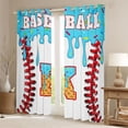 thumbnail image 2 of Manfei Letter Monogrammed K Boy Black Out Curtains,Graffiti Splash Curtains Pack of 2 (42x63 Each),Sport Baseball Bedroom Curtains,Lightweight Room Decor, 2 of 6