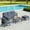 Grey Frame + Grey Cushion, variant on SERWALL 7-Piece HDPE Outdoor Patio Furniture Set, Modular Conversation Sofa, Weather-Resistant Patio Sofa, Deck, Backyard & Poolside, Grey Frame with Khaki Cushions