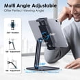 thumbnail image 7 of CreaDream Tablet Stand, Heavy Aluminum Tablet Holder for Desk with Adjustable 360° Swivel Bracket, Compatible with iPad Pro/Air/Mini, Galaxy Tab, Surface Pro, Ipad Holder Stand for 4.7''-13", Black, 7 of 7