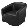 thumbnail image 1 of Comfort Pointe Chaise Pivotante d'Appoint en Similicuir Noir avec Base en Bois, 1 of 8