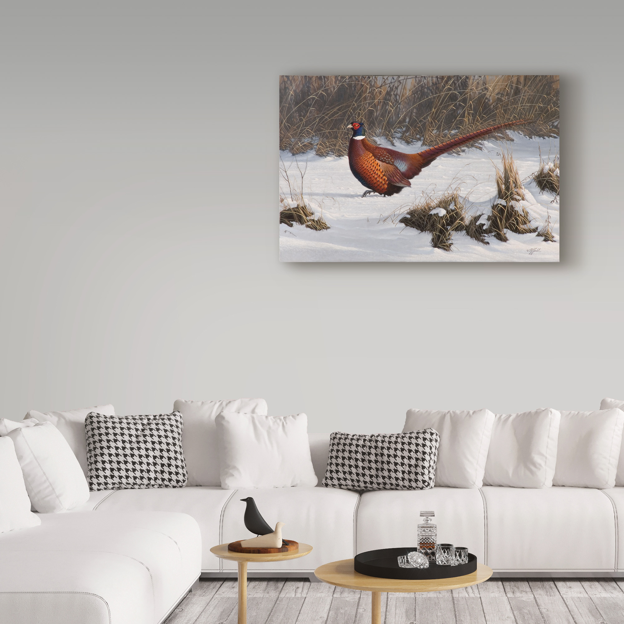 Trademark Fine Art 'Winter Walk Pheasant' Canvas Art by Wilhelm Goebel
