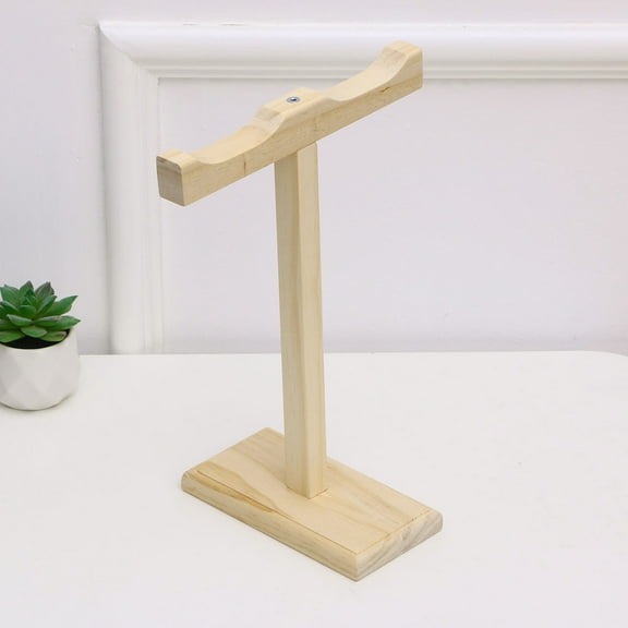 PAMINGONO 1Set Beige Wood Parrot Perch for Parakeet and Budgie Chewing and Play