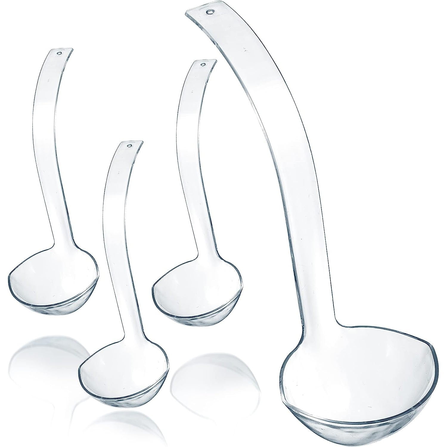 CYQUIO Clear Plastic Soup Ladle And Gravy Ladle I 4 Pack 5 Ounce I